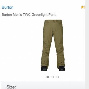 Mens Burton TWC pants 10k water proofing